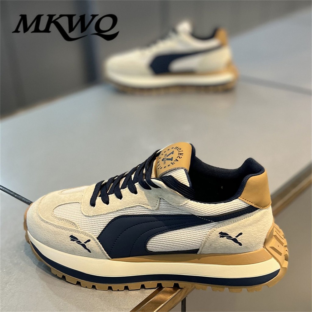 MKWQ Influencer Hot-selling Thick-soled Sneakers Men 2025 Summer Hot-selling Breathable Mesh Casual Shoes Forrest Gump Daddy Shoes 8.29