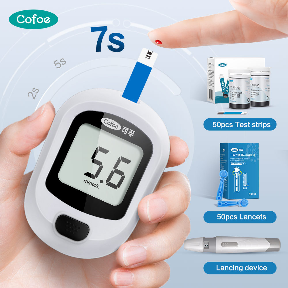 Cofoe Yice Original Blood Sugar Test Kit with 50pcs Test Strips 50pcs Lancets Blood Glu…