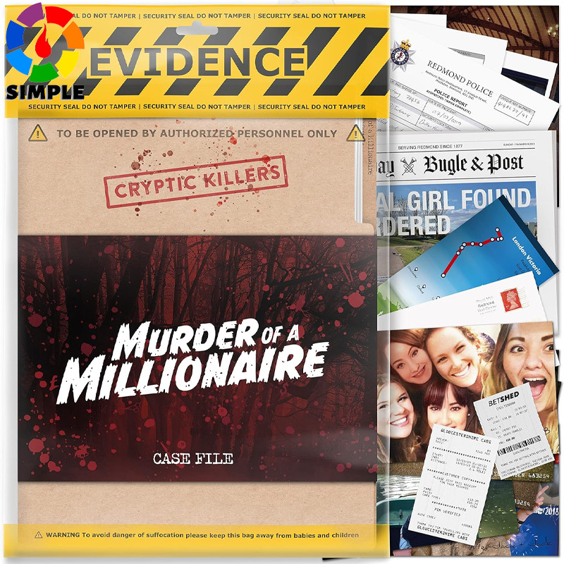Cryptic Killers Unsolved murder mystery game - Cold Case Files Investigation Detective clues/evidence - Solve the crime Board Game