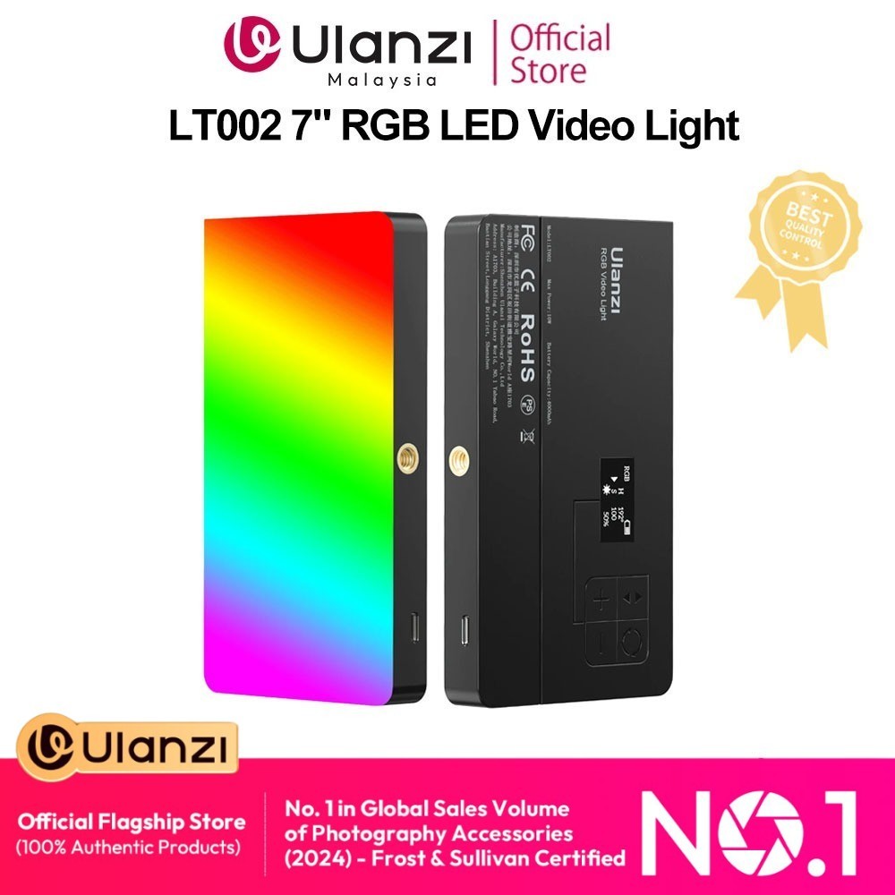 Ulanzi LT002 RGB /  LT003 RGB LED Video Panel Light 7inch / 10inch Pocket Fill Light Dimmable 2500-9000K 4000mAh
