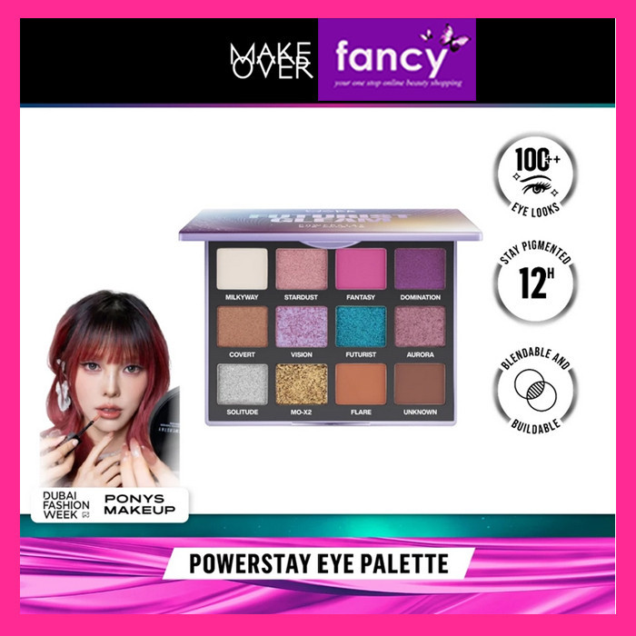 MAKE OVER Powerstay Eye Palette | Intense Eyeshadow Long Lasting 12 Hours 12 Colors DUBAI FASHION WEEK