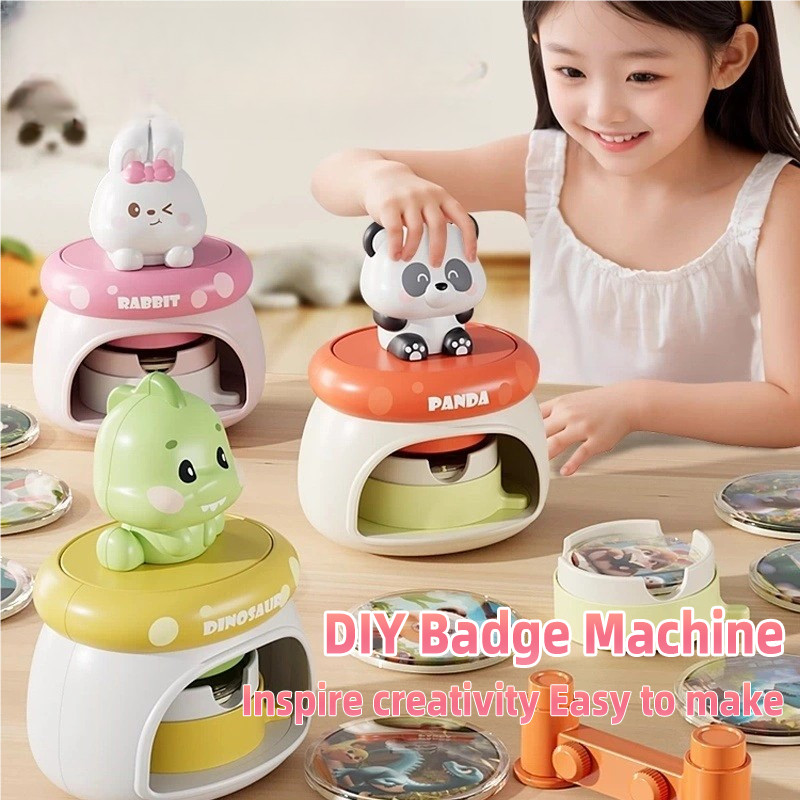 Mini Cartoon Badge Homemade Machine Educational Toys for Kids Handmade DIY Craft Gifts for Boys Girls Material Package