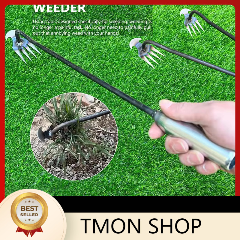 2 in 1 Garden Weeder Rake Tools Manual Weed Grass Rooting Shovel Manganese Steel Loosening Soil