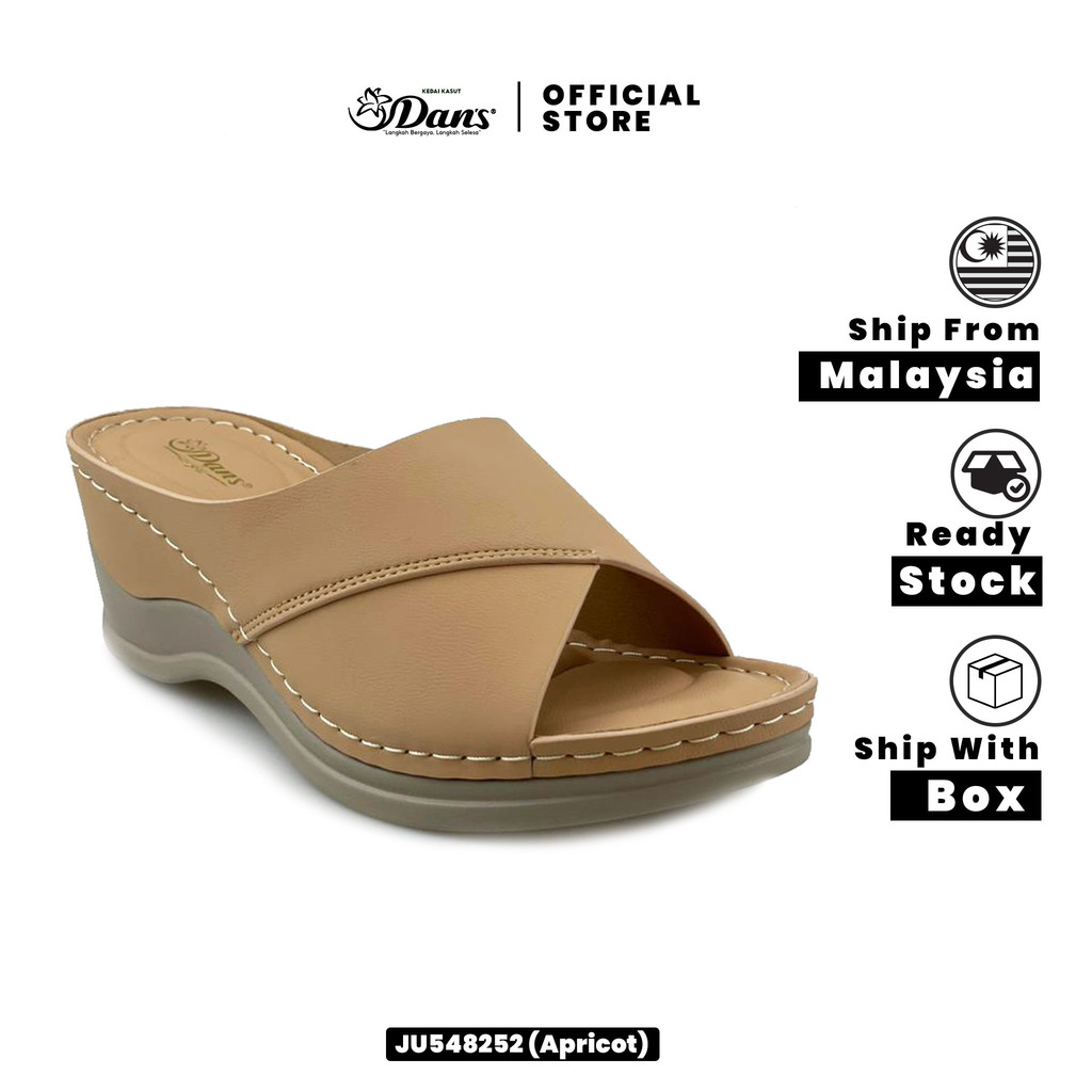Dan's Kasut Tapak Lembut Selesa Ringan Comfort Wanita / Perempuan - Hitam / Aprikot JU548252