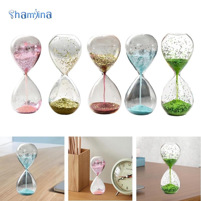 Shamjina Glitter Sand Glass Timer Hourglass Sand Timer Home Handmade Craft Tabletop Decoration Timer for Birthday Gift Faimly Children