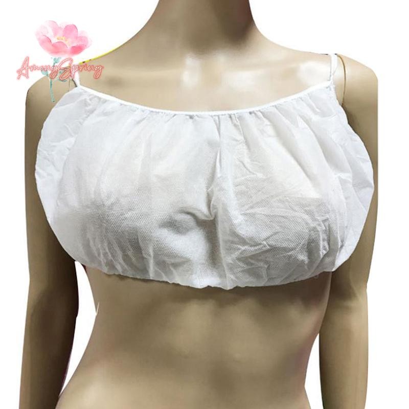 AmongSpring 10-Piece Pack Non-Woven Disposable Bras for Spa Treatments