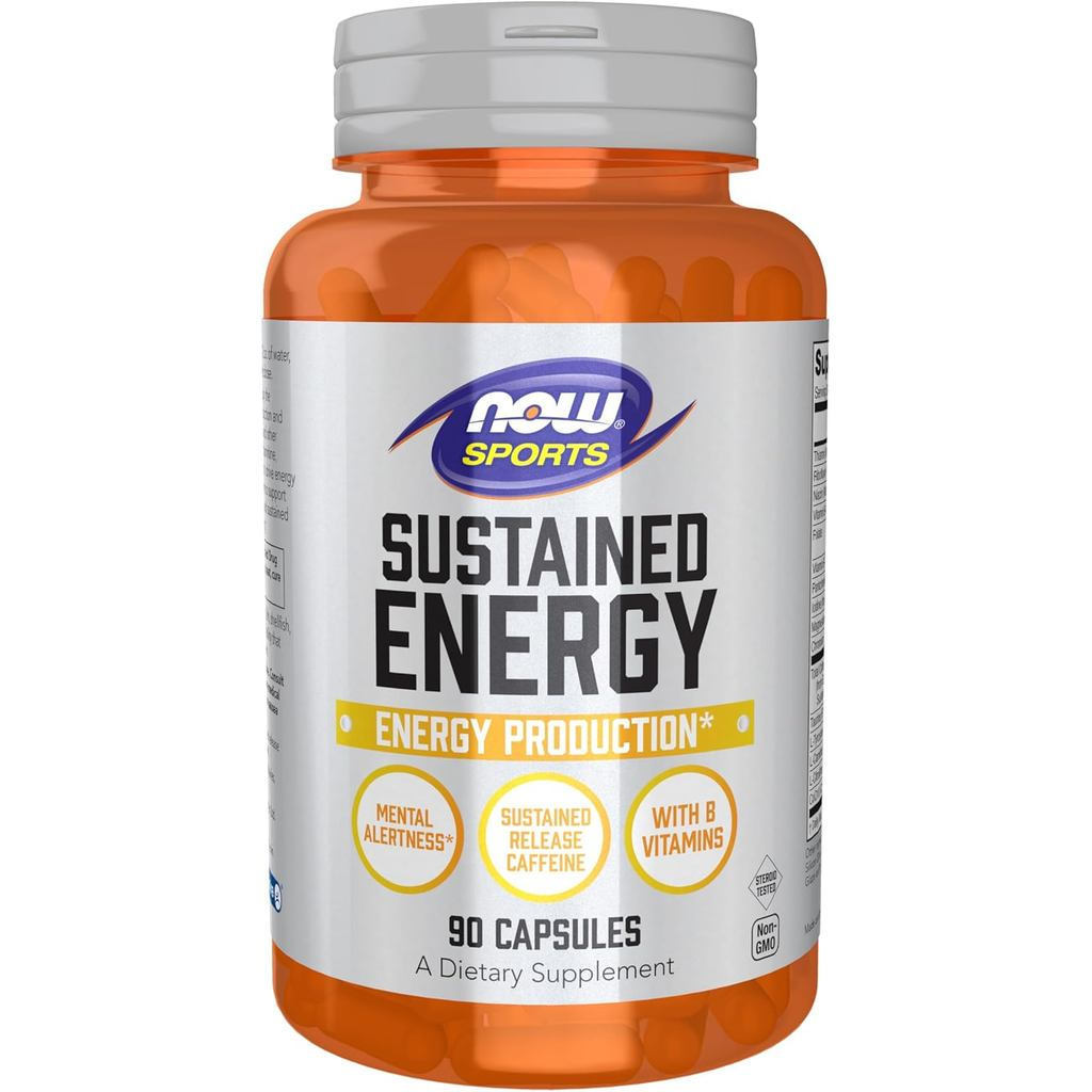 NowFoodsSports Long-Lasting Energy * Spiritual Agility * Sustainable Caffeine Contains Vitamin B Clan 90 Vegetarian Capsules BMFU