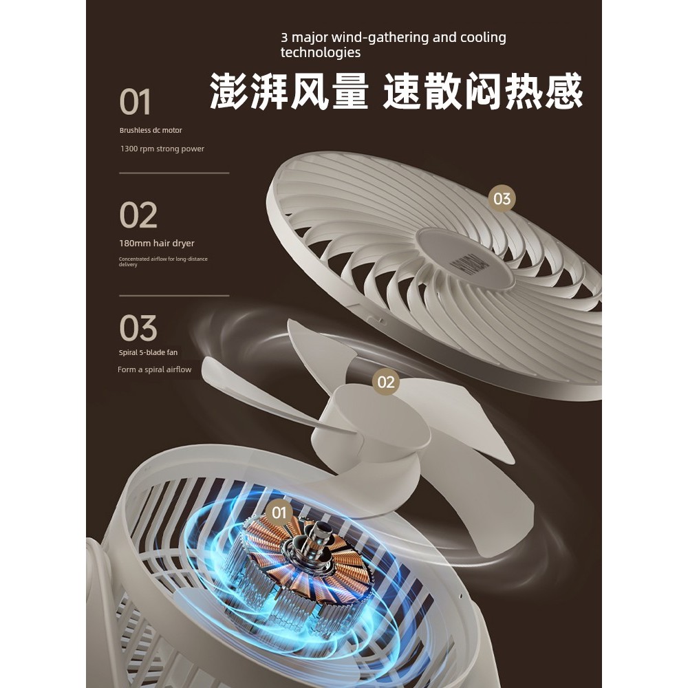kipas mini genggam kipas mini turbo kipas tangan rechargeable Korea Korea HYUNDAI Desktop Small Fan Small Fan Student Dormitory Bedside Office Portable Mini Ultra-Silent Desk usb Charging Portable 2025 New Style Electric Fan