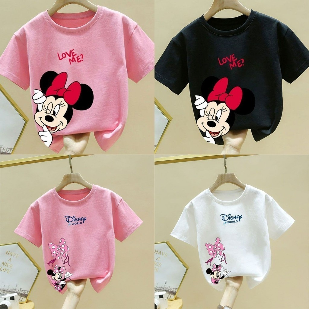 COD 2025 Pakaian Kanak-kanak Tercantik Katun Tikus Corak Trend Keselamatan T-shirt Lengan Pendek