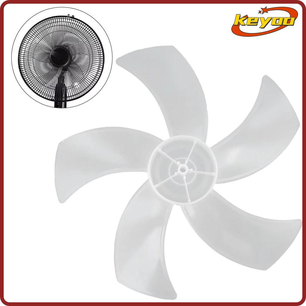 [KEYOO] Fan Blade, Slow Noise Plastic Five Blades Fan, Big Wind Leaf Floor for Pedestal Table Wall Fan