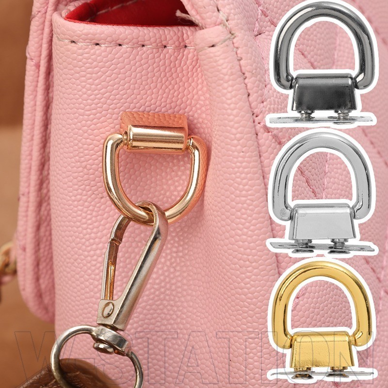 10Pcs D Shape Connector Buckles - DIY Leather Craft - Bags Strap Clip Clasp - Bag Accessories - Handbag Handle Connector - D Ring Metal Bag Side Buckle - Detachable, Wearproof
