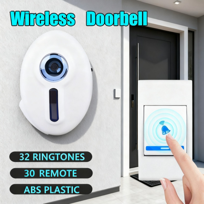 Wireless Remote Doorbell Waterproof Battery Powered Remote Control Ring Bell Control Home Door Bell 