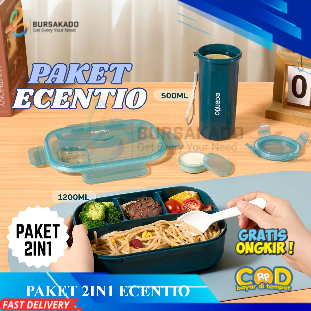 Ecentio 500Ml Lunch Box with Free Bottle