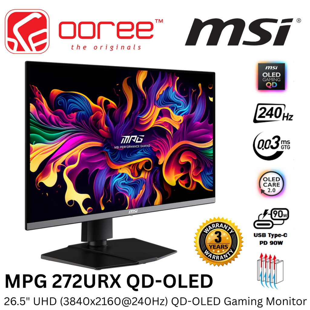 MSI 26.5" MPG 272URX QD-OLED / 31.5" MPG 321URX QD-OLED UHD (3840x2160 @240HZ) LCD GAMING MONITOR (0