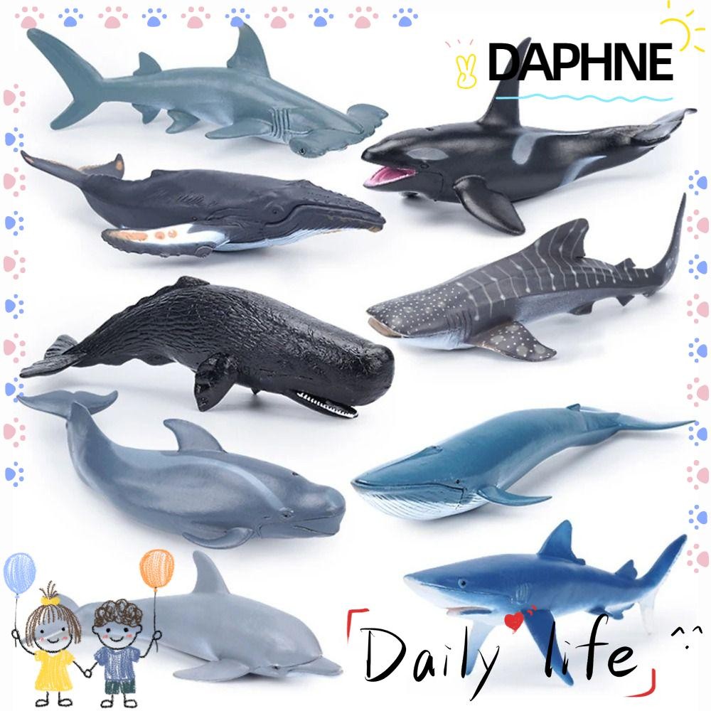 DAPHNE-HOME Simulation Sea Life, Animal Model PVC Whale Figurines, Shark Cachalot Dolphin Hammerhead Educational Toys Ocean Action Figures