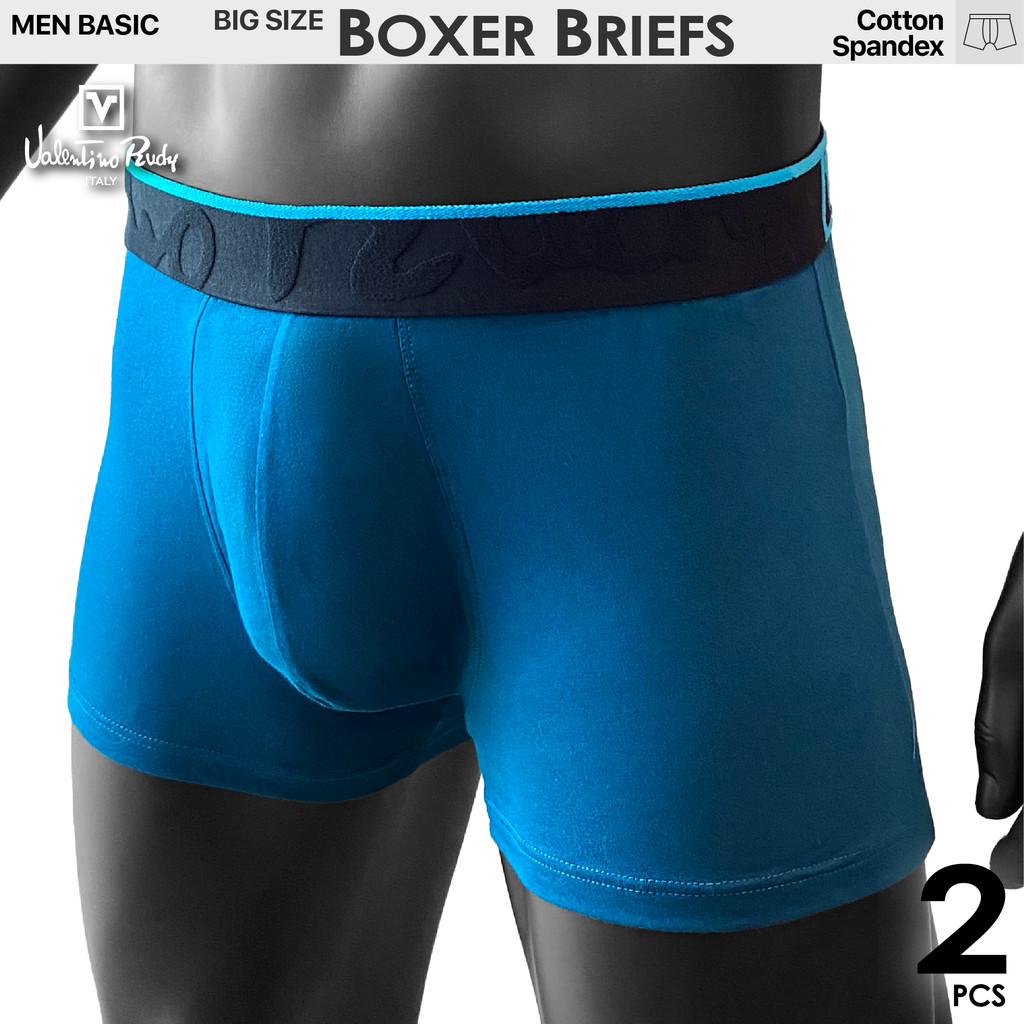 VALENTINO RUDY Men's Underwear 2pcs Cotton Spandex Boxer Briefs VRTB 722-2 (Assorted Colour)  Seluar Dalam Lelaki