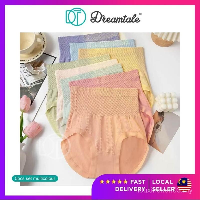 [5Pcs Pinggang Tinggi] Seluar Dalam Pinggang Tinggi Wanita Dreamtale Seluar Dalam Wanita Dreamtale 5Pcs Pinggang Tinggi Seluar Dalam Berwarna-warni Seluar Dalam Wanita Seluar Dalam Wanita Seluar Dalam Wanita Spender Seluar Dalam Wanita WCO300 Lembut