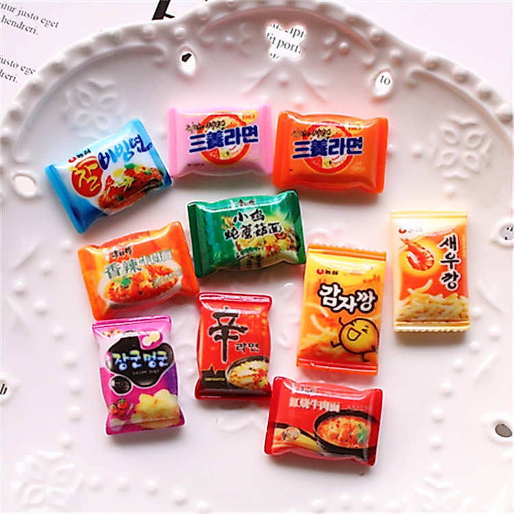 Diy Jewelry Unique Keychain Earring Pendant Handmade Material Mobile Phone Accessories Simulation Instant Noodles Korean Instant Noodles