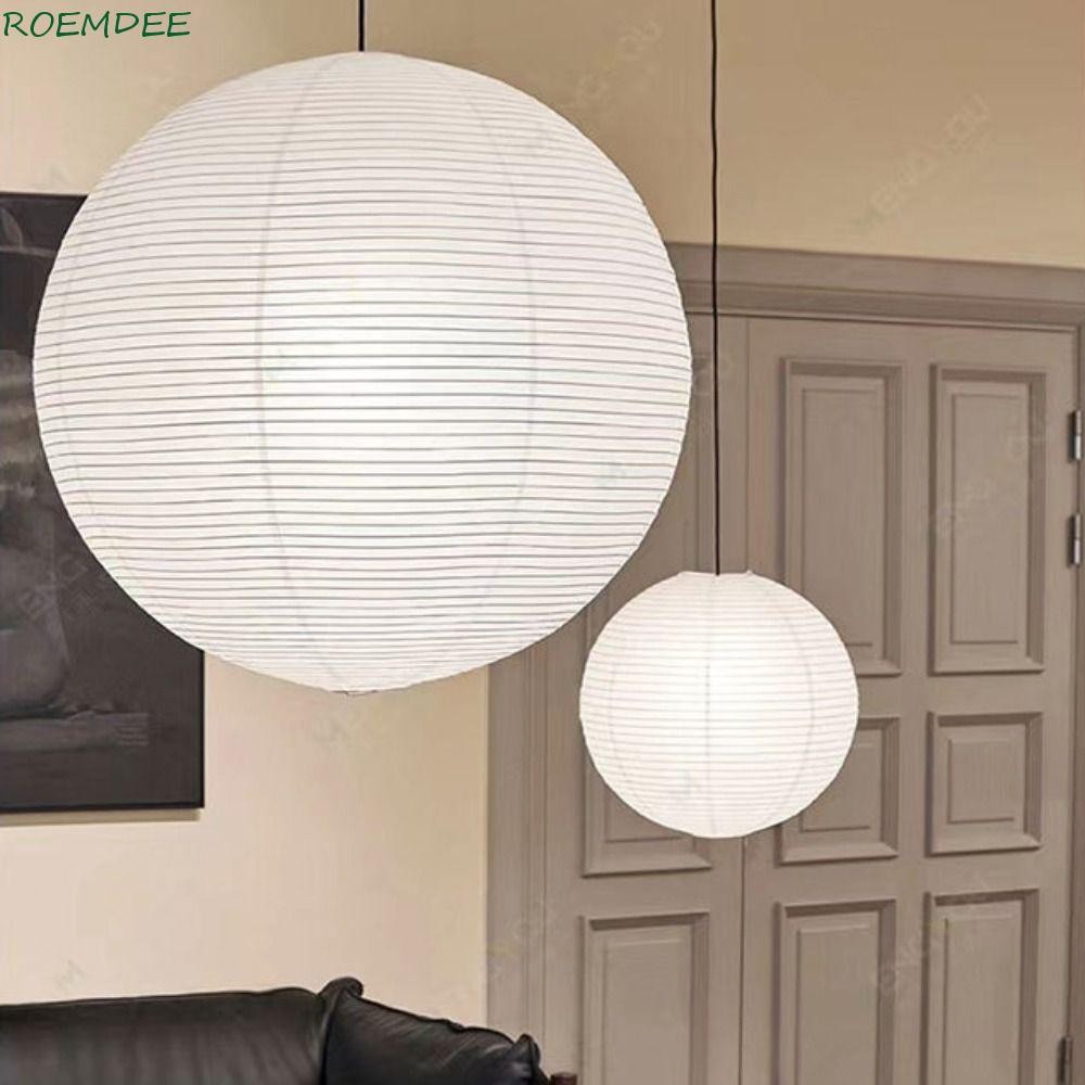 ROEMDEE Paper Lampshade, Hanging Modern Ceiling Light Cover, Light Fixture Round Vintage Classic Pendant Light Lamp Cover Hotel Cafe