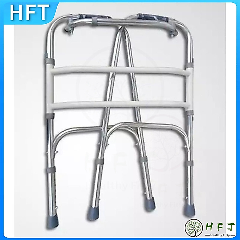 【Local shipment】High grade aluminium folding walker(Tongkat Kaki empat) ight Weight Stainless Steel Foldable Walking Frame Collapsible Walker Reciprocal Adjustable Height