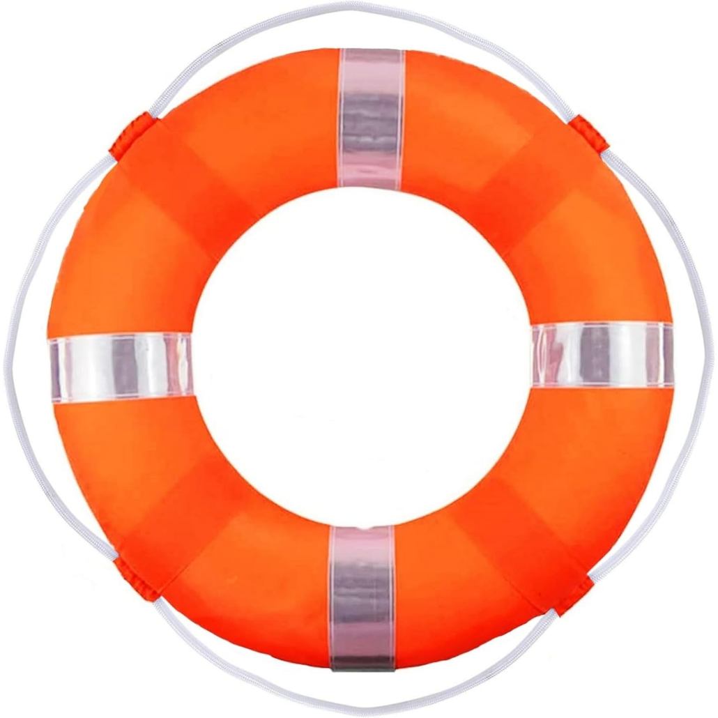 20 Inch Swimming Foam Ring, Pool Safety Throwing Ring With Perimeter Rope, Wall Decoration ANY2