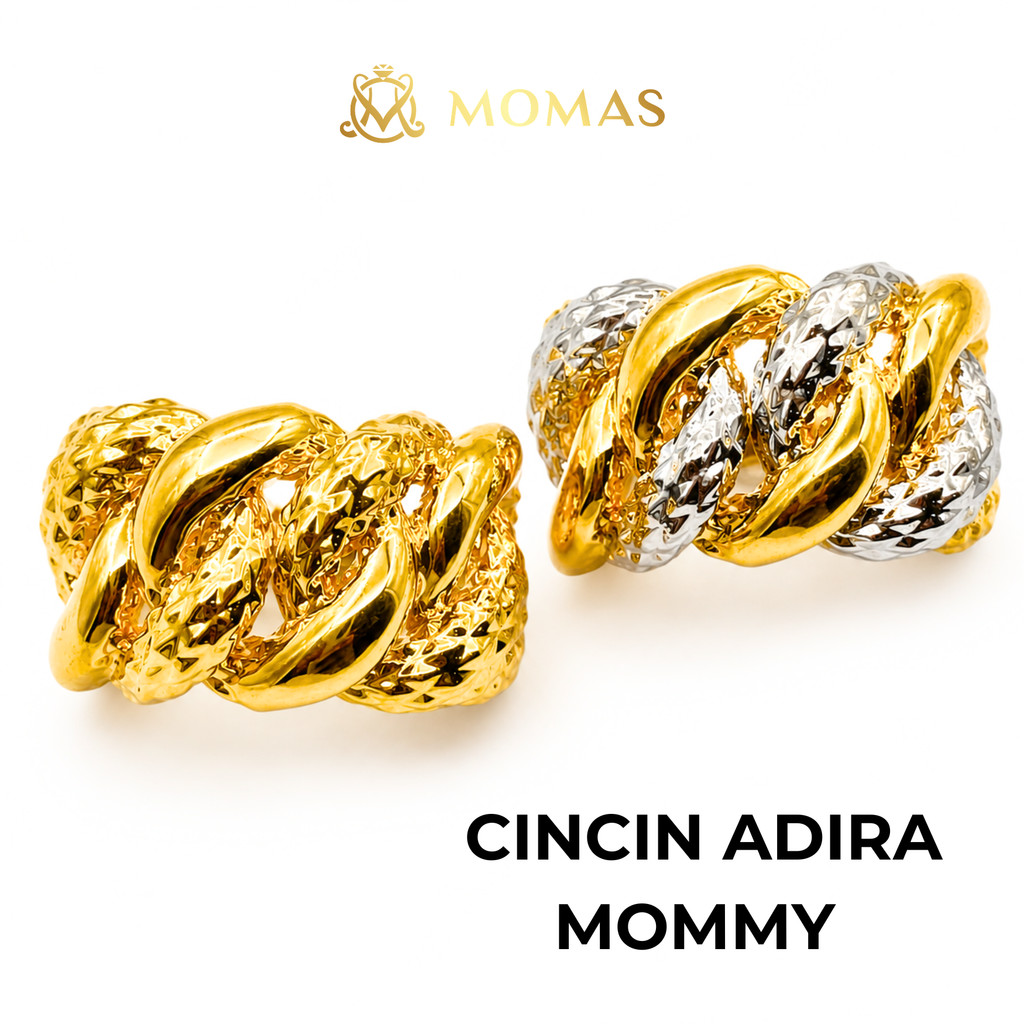 MOMAS CINCIN ADIRA MOMMY 5D Emas 916 Original Cincin Emas 916 Hard Gold Cincin Emas 916 Cincin Emas 916 Tulen