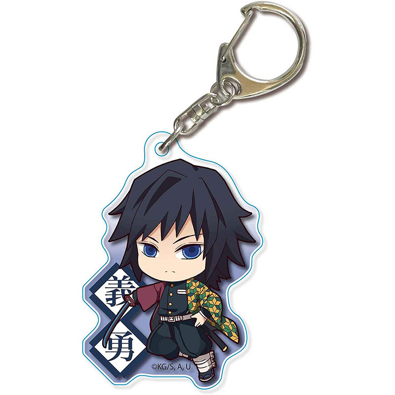 Anime Keyrings Hashibira Inosuke Tomioka Giyuu Kamado Nezuko Rengoku Kyoujurou Kochou Shinobu Acrylic Keychains Pendant