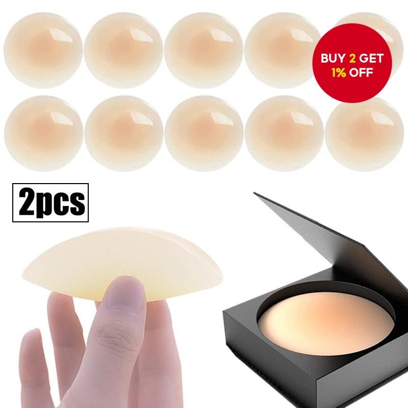 New Reusable Silicone Nipple Covers - Invisible Self-adhesive (1 Pair, 8cm, Skin Tone) Penutup Puting Silikon Boleh Digunakan Semula - Tak Nampak, Pelekat Sendiri (1 Pasang, 8cm, Warna Kulit)