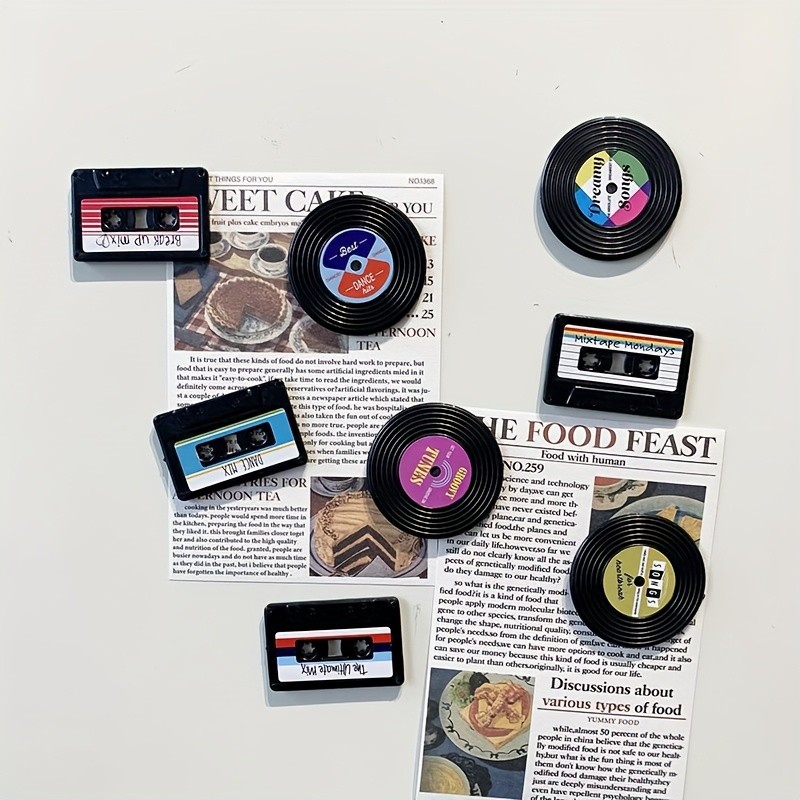 4/8pcs Retro Cassette Tape Magnet Set - Vintage Record Fridge Magnets, Perfect Gift for All Music Lovers
