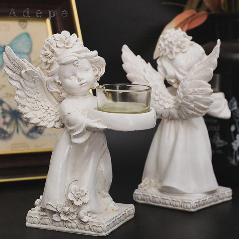 [Adepe] Nordic Angel Candle Holder Angel Collection Figurine Angel Figurines for Memory Loss of Loved One Bereavement Party Decor