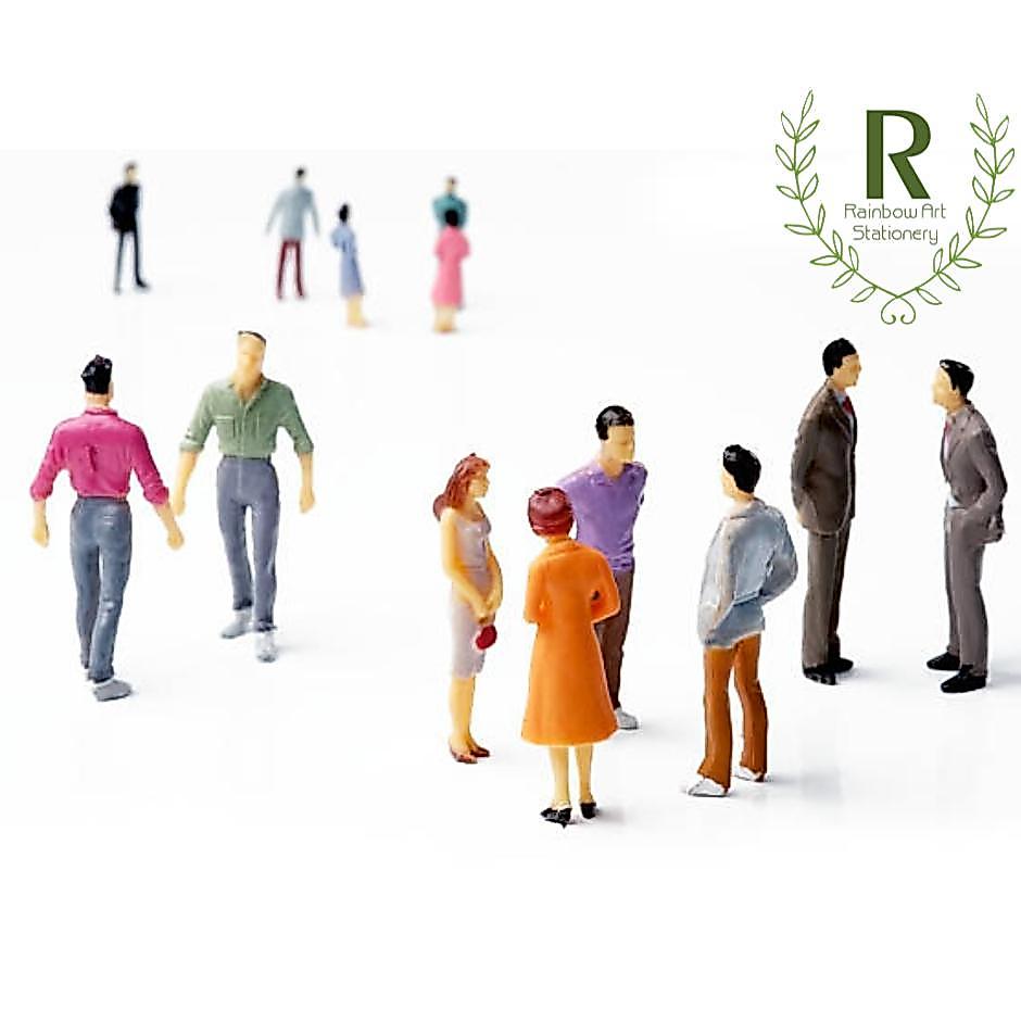 1: 100 to 1:50 Model People Figures Miniature Mini Painted Plastic for Achitectural Model 10pcs (Random Design)