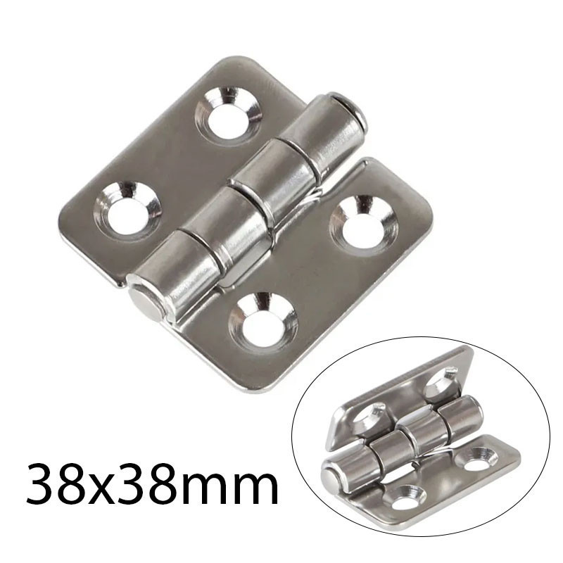 1/2Pcs Stainless Steel 304 Cast Door Strap Hinge Flat Hinge  With 4 Holes 2x38x38 mm Marine Hinges Boat Hardware