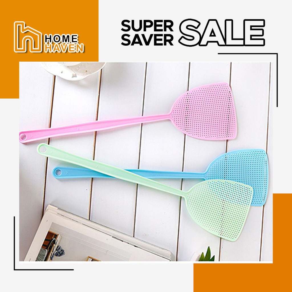HOME HAVEN Nyamuk Plastic Fly Swatter Big Swatting Surface Mosquito Catcher Soft Handle Large Grid Bug Catcher Safe