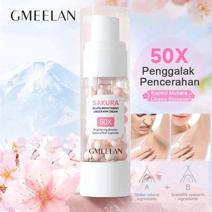 GMEELAN Sakura Gluta Brightening Underarm Cream Armpit Whitening Lotion Body Care Skincare 30G