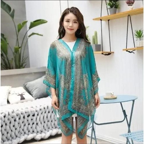 Baju Shawl Batik Silk Scarf Woman Clothing Scarf Baju Cantik Shawl Pantai Scarf Summer