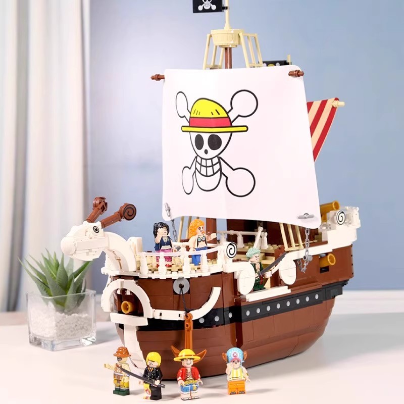 Suitable for Lego One Piece Building Blocks Wanli Sunshine No. Merry No. Boy Gift Assembling Boat Toy Luffy Sauron