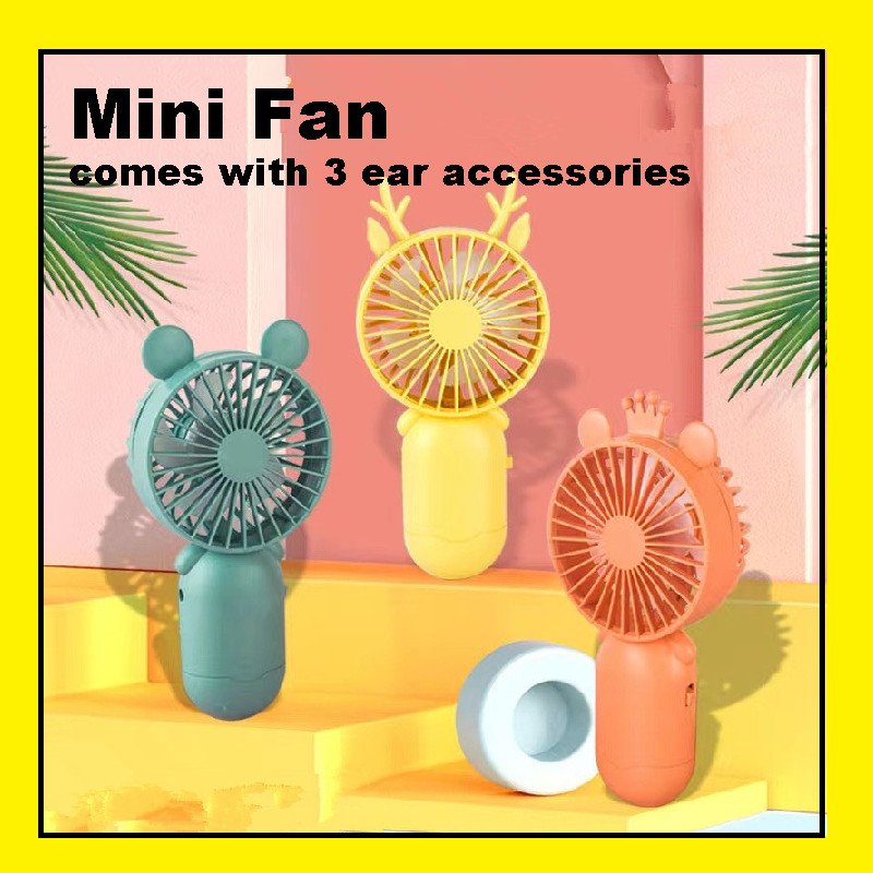 Cute Portable Mini Fan kipas mini kipas tangan kipas mini cute kipas kecil kipas usb handheld fan stroller fan hand fan