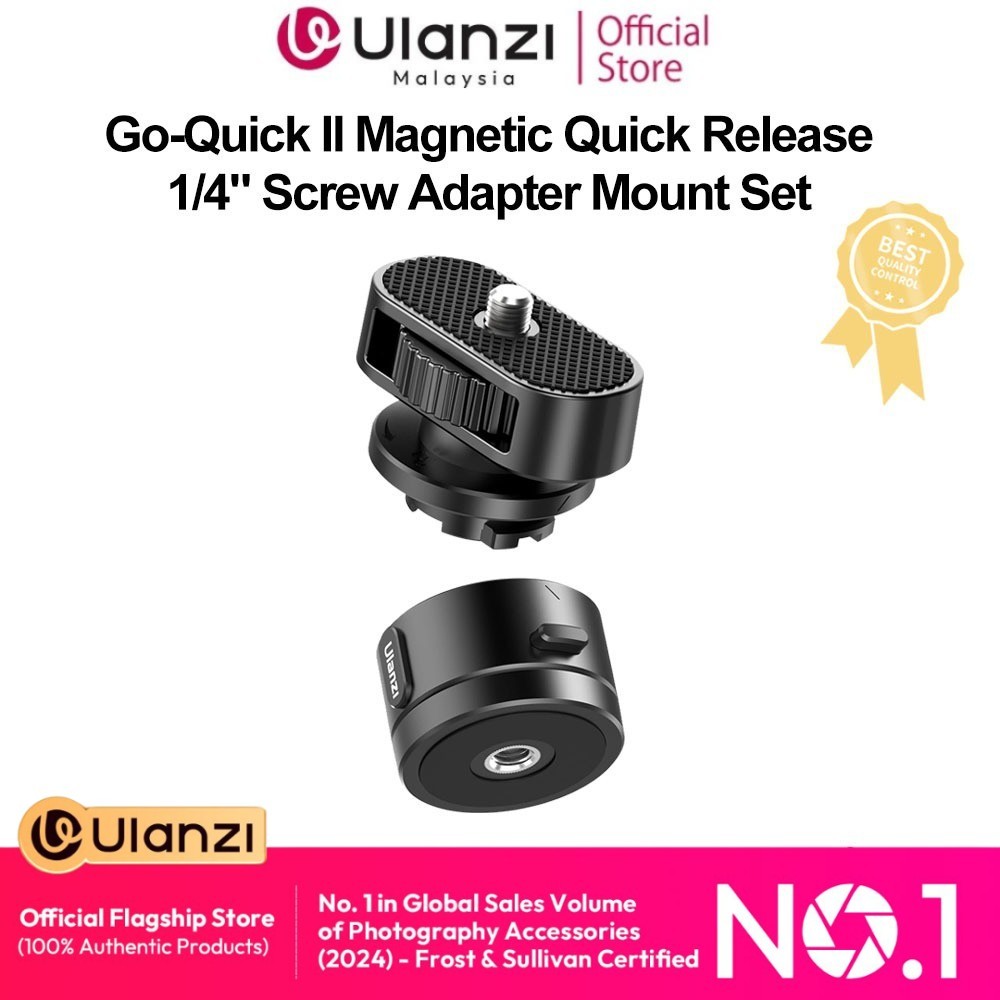 Ulanzi C016 Go-Quick II Magnetic Quick Release 1/4" Screw Adapter Mount Set C045GBB1