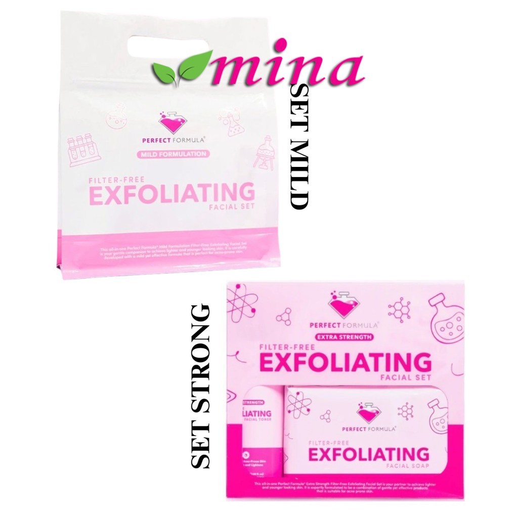 PERFECT FORMULA Set 4in1 | Strong Kotak Mild Zip Lock Bag Exfoliating Facial Set ORI HQ