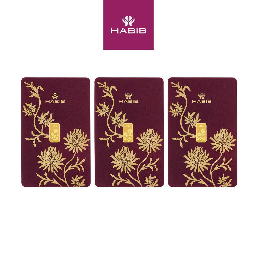 HABIB 3g Bundle (1g x 3 pcs) 999.9 Gold Bar (Tekat)