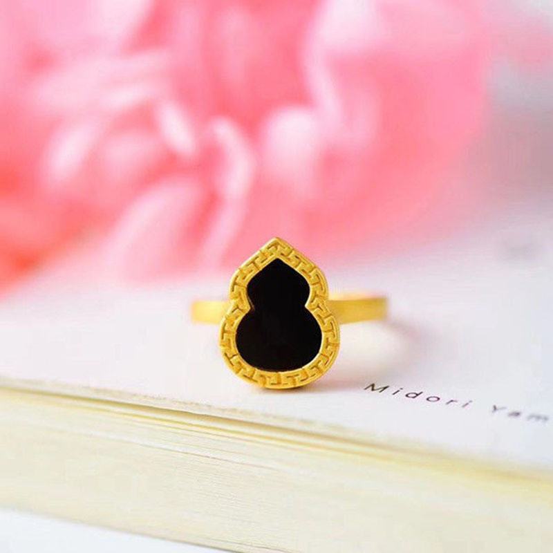 Black Gourd Ring Ancient Method Auspicious Cloud Ring Ethical Auspicious Jewelry High-End Ring