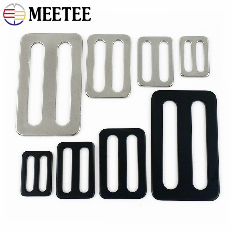 2/4Pcs 15-38mm Stainless Steel Tri-Glides Slider Buckles for Bag Belt Adjust Ring Hook DIY Accessories