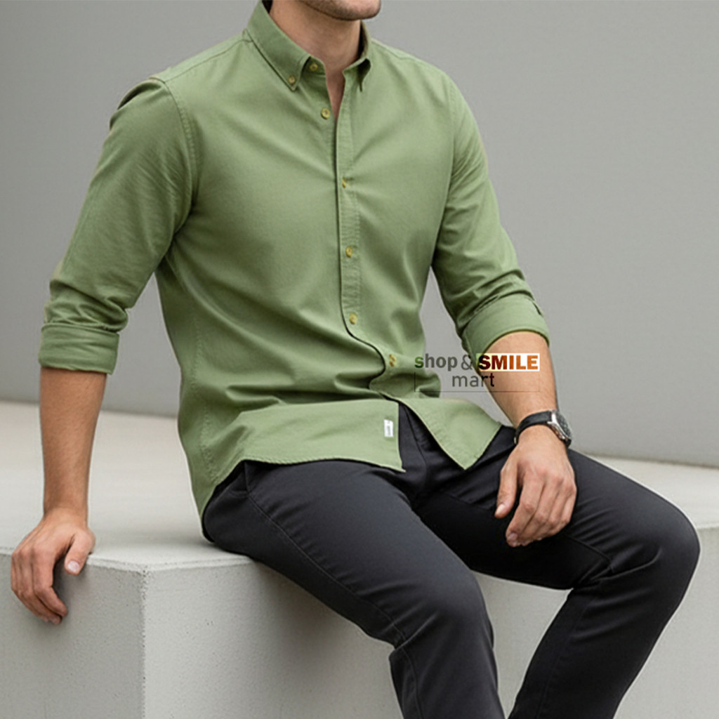 Kemeja Formal Lelaki Cotton Baju Lelaki [NO LOGO] Men Shirt Long Sleeve Plain Formal Shirt