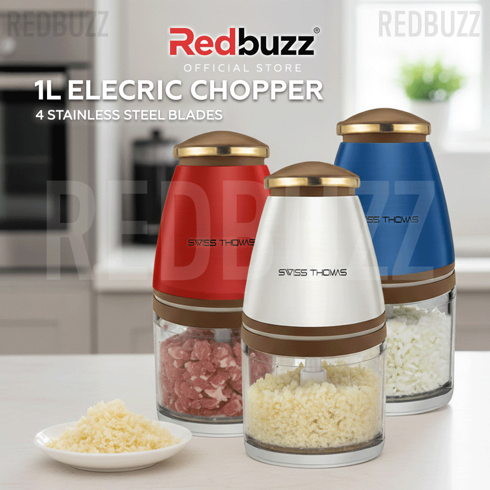 REDBUZZ Multi-Functional Electric Baby Food Processor Chopper 1000ml 4-Blades Garlic Chilli Mesin Pengisar Makanan 绞肉器
