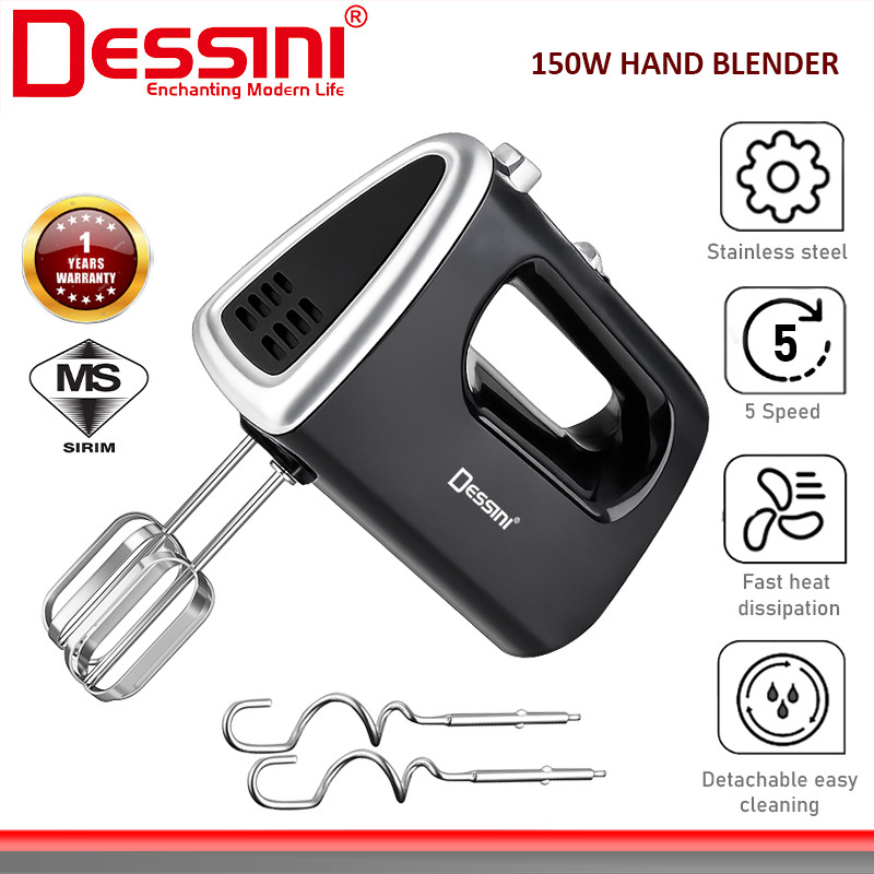 DESSINI ITALY 5 Speed Electric Hand Mixer Egg Beater Blender Grinder Processor Dough Whisk Mesin / Pengadun Bancuh Telur