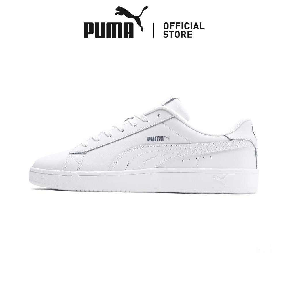 PUMA Unisex Court Breaker Derby Leather Sneakers (White)