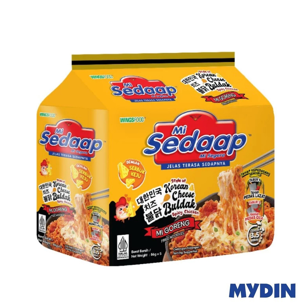 Mi Sedaap Goreng Korean Cheese Buldak (5’s x 86g)