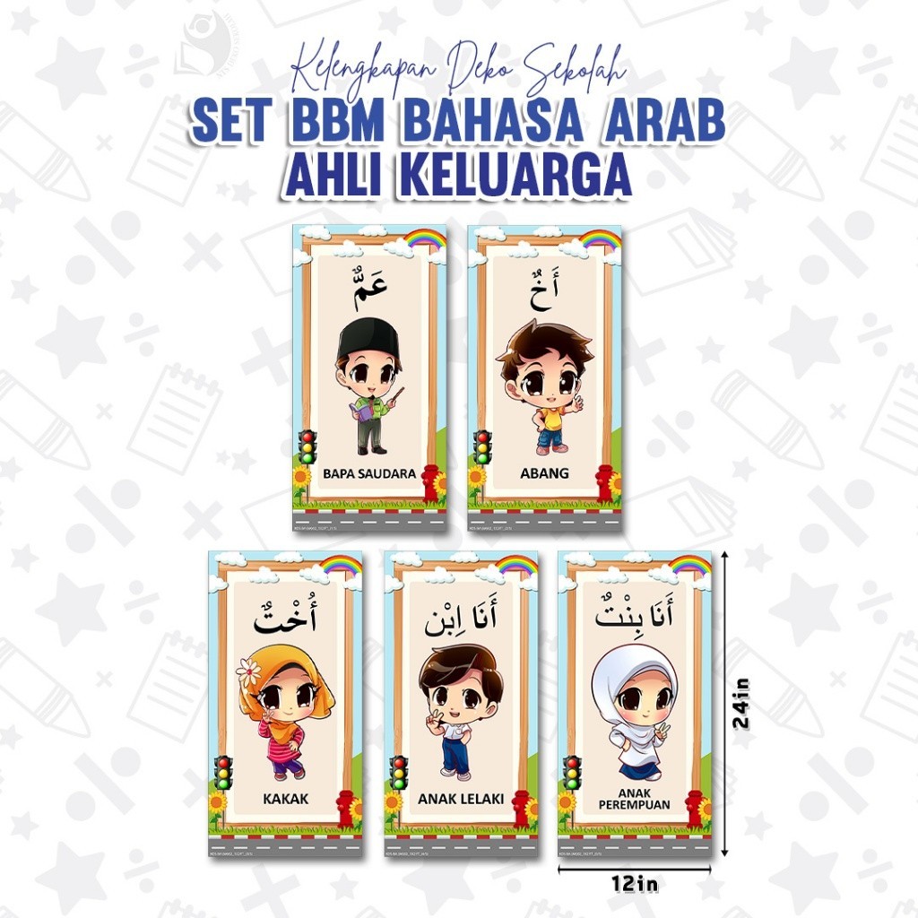 READY DESIGN SET BBM BAHASA ARAB - AHLI KELUARGA / BAHAN BANTU MENGAJAR / BBM / ABM / MAKMAL / KELAS / PAK-21