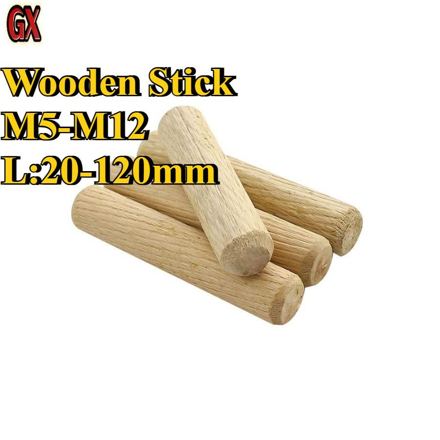 GX Wooden Stick - M5-M12 Panjang 20-120mm | Untuk DIY, Kerajinan & Projek Hobi | Free Shipping | Kualiti Kayu Terjamin (CHX-XD-MY)