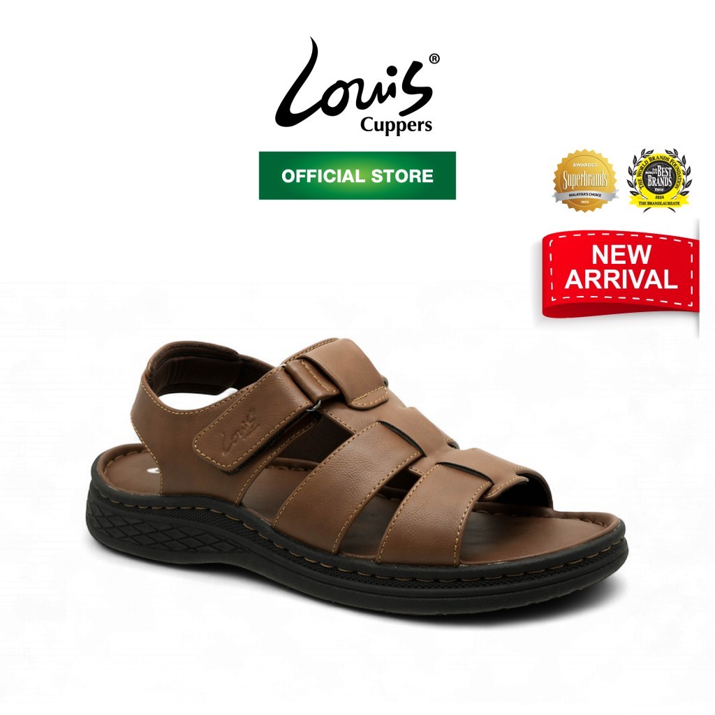Louis Cuppers Men Slip On Faux Leather Classic Casual Sandals Kasut Lelaki - 250441270